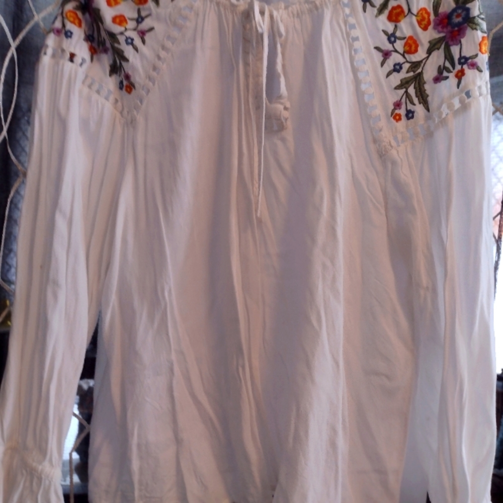 Beautiful A.N.A. boho cotton flowy blouse